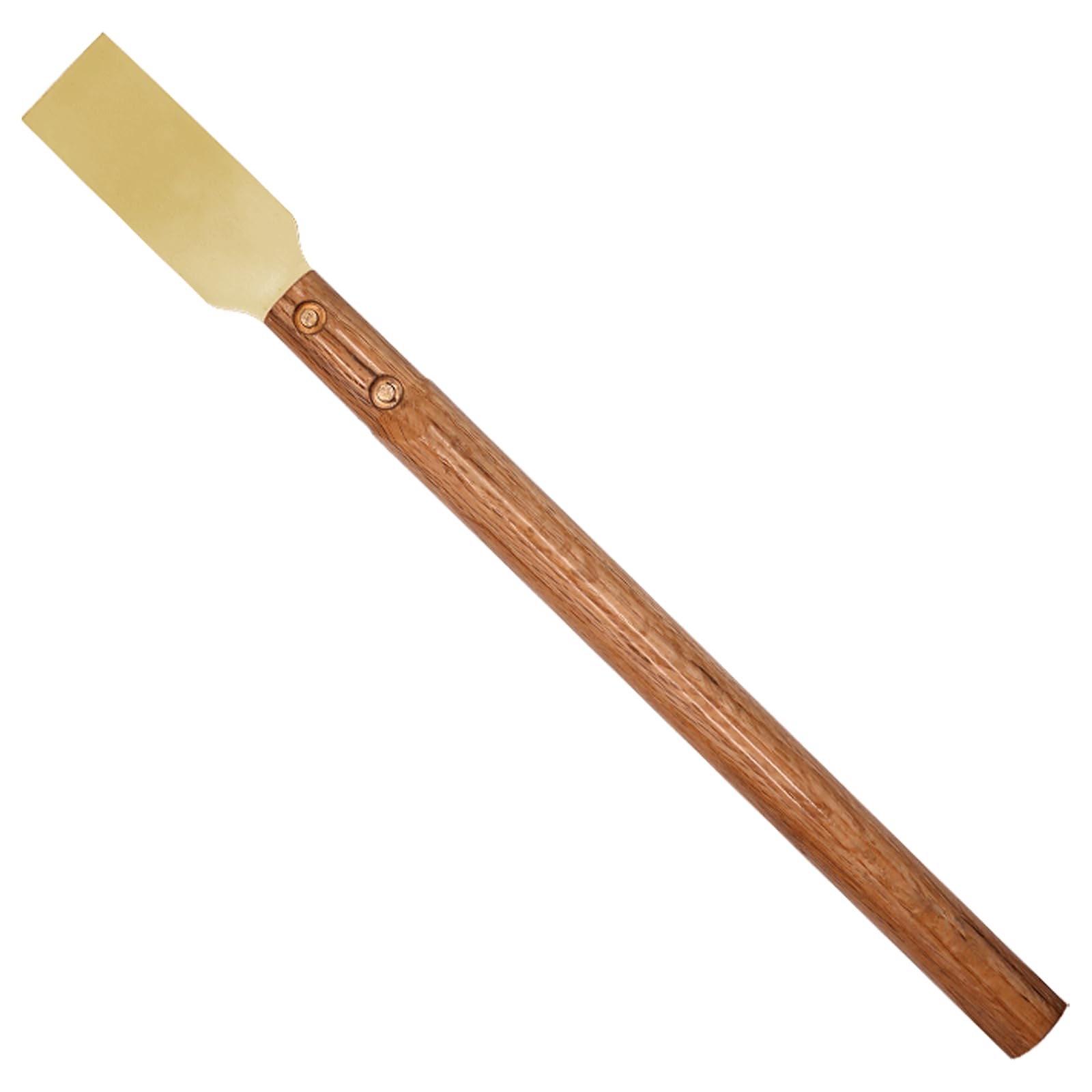 WEDO Rascador de suelo de mango largo resistente sin chispas, bronce de aluminio, longitud de 902 mm, hoja de 50 x 2 mm, rascador de suelo con mango de madera, raspador de plancha, espátula,