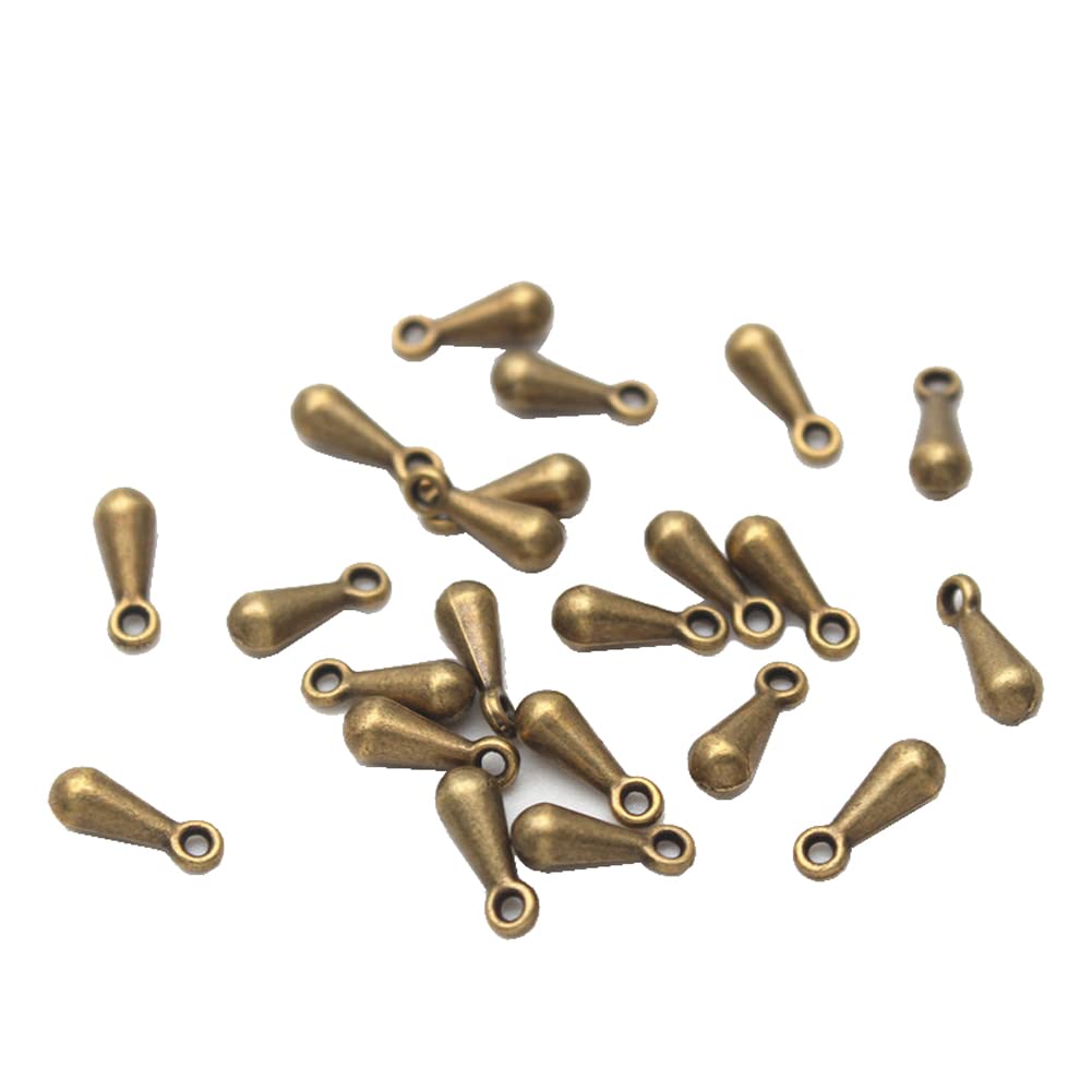 1000pcs Alloy Extender Chain Tear Drop Dangle End Beads Extender Chain Ends Water Drop End Bead Bracelet Charms Terminators End Piece for DIY Jewelry