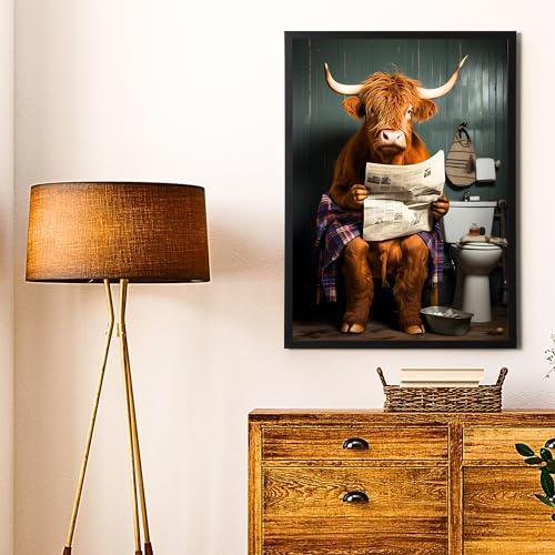 State Media Vision Highland Cow on Toilet Poster - Funny Bathroom Wall Art - Animal Home Decor - Variety of Sizes (Highland Cow on Toilet, A3 Print Only) - Cosy Home Interiors State Media Vision Highland Cow on Toilet Poster - Funny Bathroom Wall Art - Animal Home Decor - Variety of Sizes (Highland Cow on Toilet, A3 Print Only) - Image 6