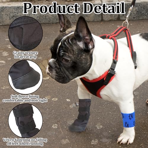 2Pcs Pfotenschutz Hund Verletzung Hundeschuhe bei Verletzungen Hundeschuhe Pfotenschutz Pfotenschuhe Hund Verletzung Atmungsaktiv,Weich Haustierwunden Verhindern Lecken mit 1 Selbsthaftende bandage（M）