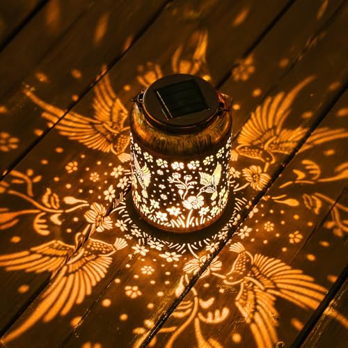 Hummingbird Solar Lanterns Outdoor Waterproof, Mother's Day Birthday Christmas Gifts for Women Mom Grandma, Hanging Solar Lantern Decorative Lights for Garden Yard Patio Pathway Landscape