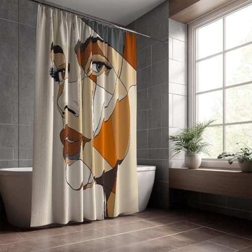 Rideau de douche imperméable avec ourlet lesté en polyester lavable 100x180 pour baignoire - 3