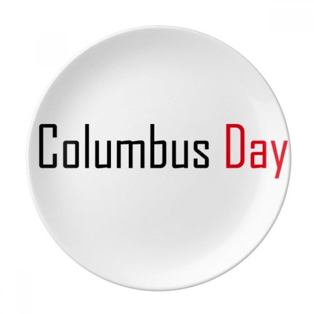 Assiette Columbus Day en porcelaine de 21cm pour dîner et dessert