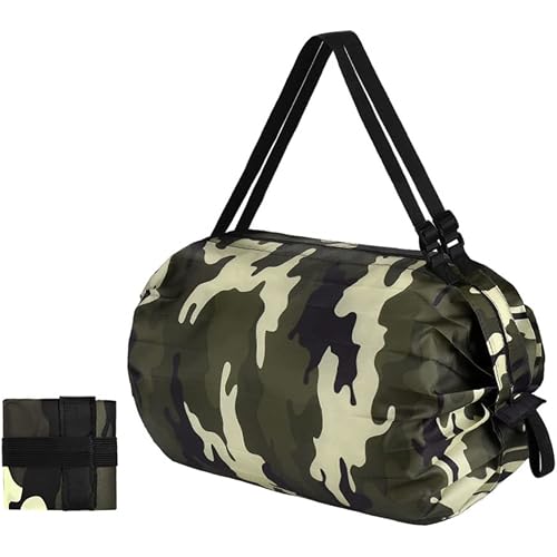 Reusable Shopping Bags, Foldable Grocery Storage Tote, Waterproof Oxford Cloth Bag for Shop, Large Durable Heavy Duty