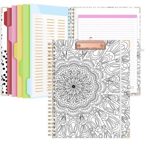 EYROZILL Clipboard with Storage, Clipboards for Letter Size, Clip Board with 5 Folders and 10 Pockets, Spiral Cute Clipboard for Office School Nursing, 8.5'' x 11'' (Mandala, Letter Size)