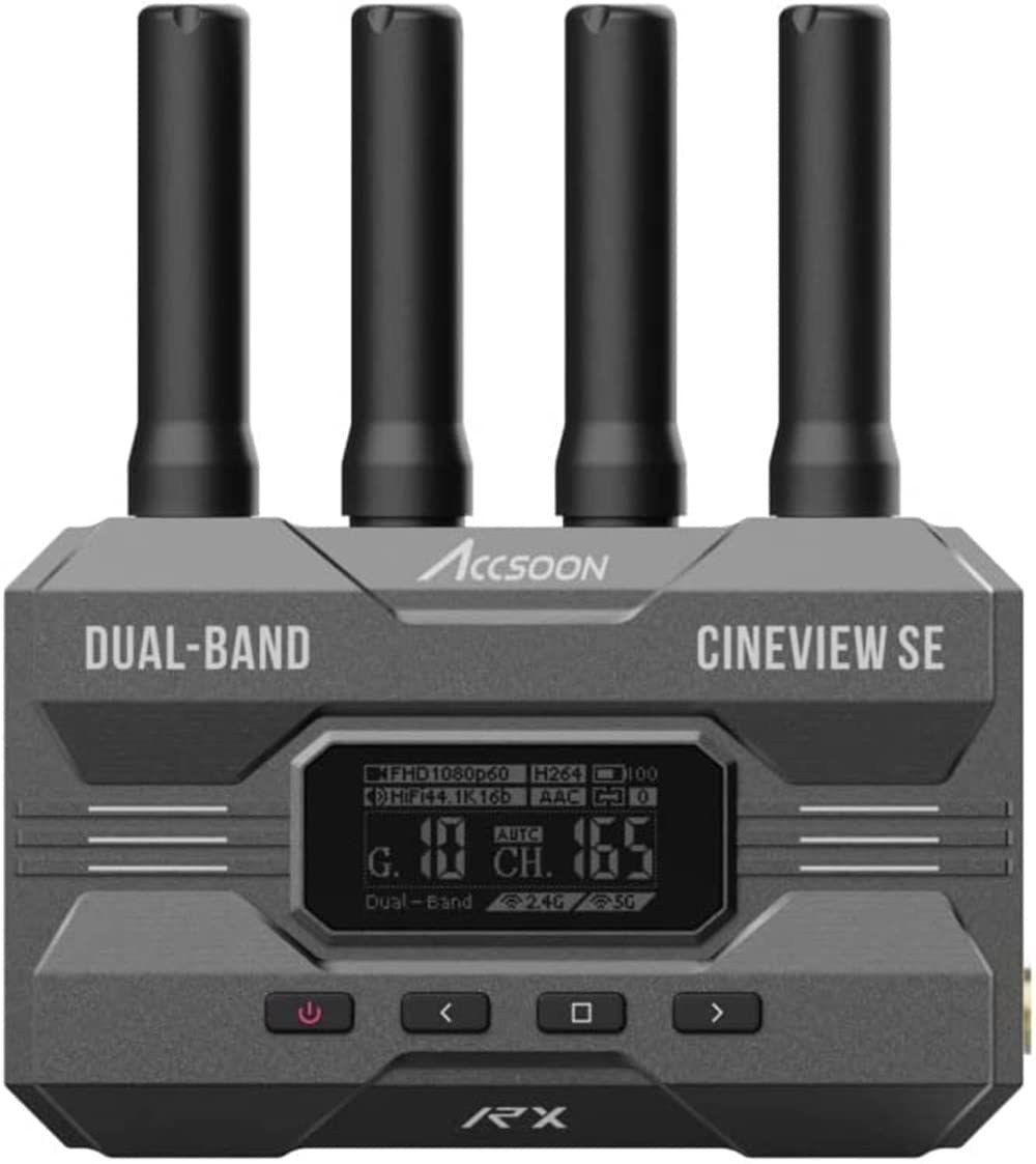 Accsoon CineView WIT04-SE-RX Video Receiver Dual-Band SDI&amp;HDMI Wireless 1200ft(350m) Range up to 4 Monitor Devices 2.4+5Ghz 1080p 60fps Latency Less Than 0.05s (SDI and HDMI RX Only)