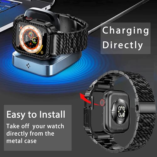 Image of MioHHR Stainless Steel Band and Case Compatible with Apple Watch 38 /40 /41mm