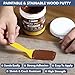 Bates- Wood Filler Putty Repair Kit, 32 Ounce, 2 Scrapers, 1 Sanding Block, 1 Pair of Gloves, Walnut Wood Putty Filler Paintable & Stainable for Cracks, Holes and Defects in Wooden Furniture