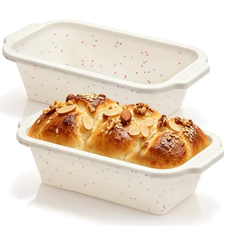 2 Pack Silicone Bread Loaf Pans, Metal Reinforced Bread Pan Small Loaf Pans