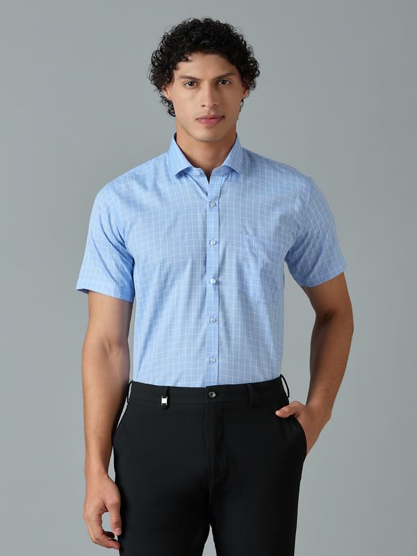 Image of Mark & Albert Men's Half Sleeves Cotton Formal Shirt