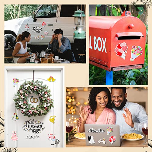 Set de 14 imanes decorativos Just Married para auto miniatura 5