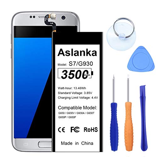 Aslanka New Battery for Galaxy S7, High Capacity 3500mAh EB-BG930ABE Replacement Battery for Samsung Galaxy S7 G930 G930A G930P G930T G930V, with Replace Tools-12 Months Warrant