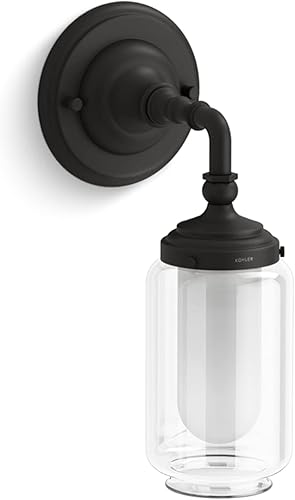 Miniatura 5 de KOHLER Artefactos, lámpara de tocador de baño, iluminación de aplique de pared, solo luz downlight, listado UL, 1 luz, bronce cepillado vibrante