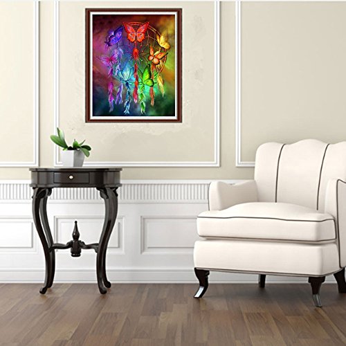 5D Diamond Painting, Callm Clearance Diy Cross Stitch Kit Butterfly Dream Catcher Diamond Embroidery Painting Drill Arts Craft Supply For Home Wall Decor (Butterfly) #TOP2
