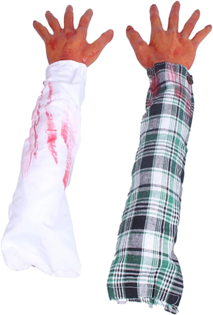 2pcs Halloween Fake Severed Hands Props Cloth Scary Decorations for Prank Parties Realistic Dead Hands for Halloween Festivities and Themed Events