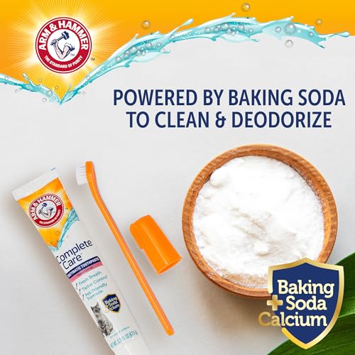 Arm & Hammer Complete Care Cat Dental Kit, Tuna Flavor, 2.5 Oz | Enzymatic toothpaste with dual-head toothbrush and finger brush, fluoride-free baking soda formula - Image 8