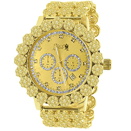 VVS1/D 23.10 Ctw. Simulated Diamond 14K Gold Finish 5 ATM