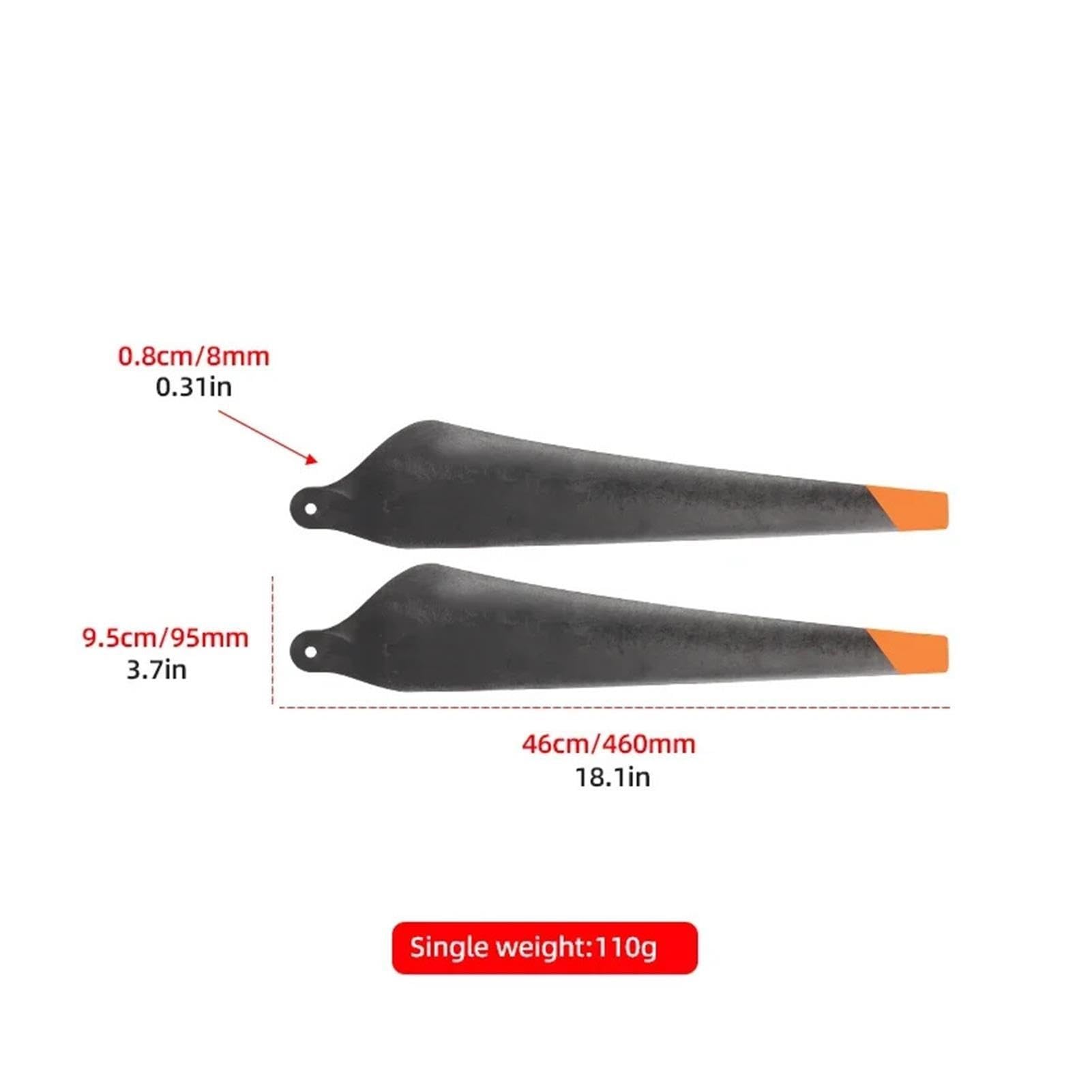 Mélange de plastique et de Fiber de carbone pliable 3820 CW CCW for pales de drone à hélice AGRAS T30, accessoires de drone for plantes agricoles(2pcs CW and 2pcs CCW)