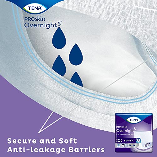 TENA ProSkin Overnight Super Breathable Underwear, Incontinence, Disposable, Heavy Absorbency, XL, 12 Count, White, 2.33 pounds - image 6