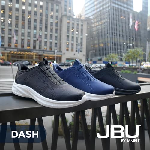 Jambu Men's Dash Easy-Wear Slip-On, Soft Knit and Nubuck Construction, Removable Relax Foam Insoles, Comfort Rocker Bottom2