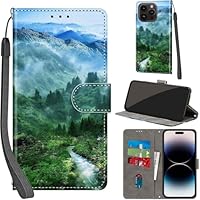 PHINIENLAND Cover per iPhone 15 Pro Max Case PU Pelle Custodia [Kickstand] [Chiusura magnetica] [Slot per Schede], Portafoglio Flip Custodia per iPhone 15 Pro Max,Gattino