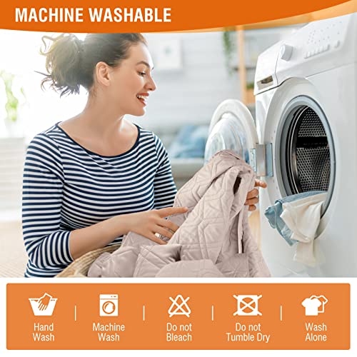 Image of VANSOFY Loveseat Recliner Cover with Console 100% Waterproof Sofa Slipcovers Non-Slip Reclining Couch Cover Split Sofa Covers Furniture Protector for Pets, Dogs(Light Apricot)