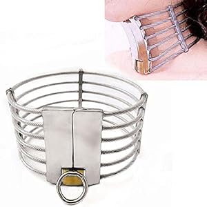 Madaenmj Hoogwaardige Bondage-Halsband Met Slot, 6-Laags Halsband Met Tractiering, Kragen Terughoudendheid Marteling…