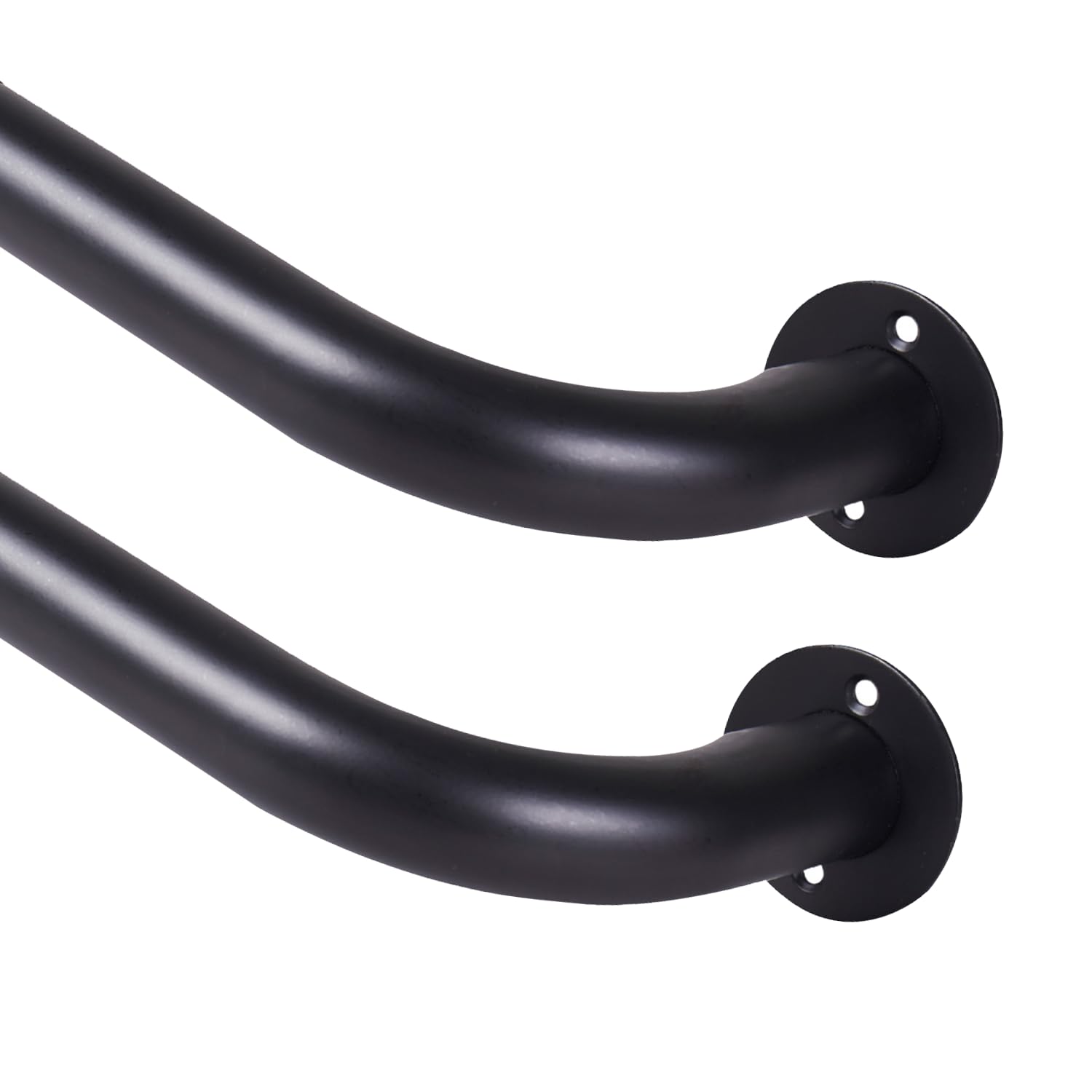 Oxford Homeware 2 Pack Extendable Blackout Curtain Poles for Eyelet Curtains 160-300cm Durable Room Darkening Curtains Pole Set Includes Curtains Rod Finials Rings Brackets & Fittings (Matte Black)