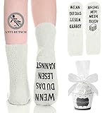 Kuschelsocken, Anti Rutsch Lustige Socken Damen Geschenke für Frauen, Wenn du das lesen Kannst Bring mir MEIN BUCH Fun Socken Witzige Geburtstagsgeschenk für Freundin Valentinstag Muttertag