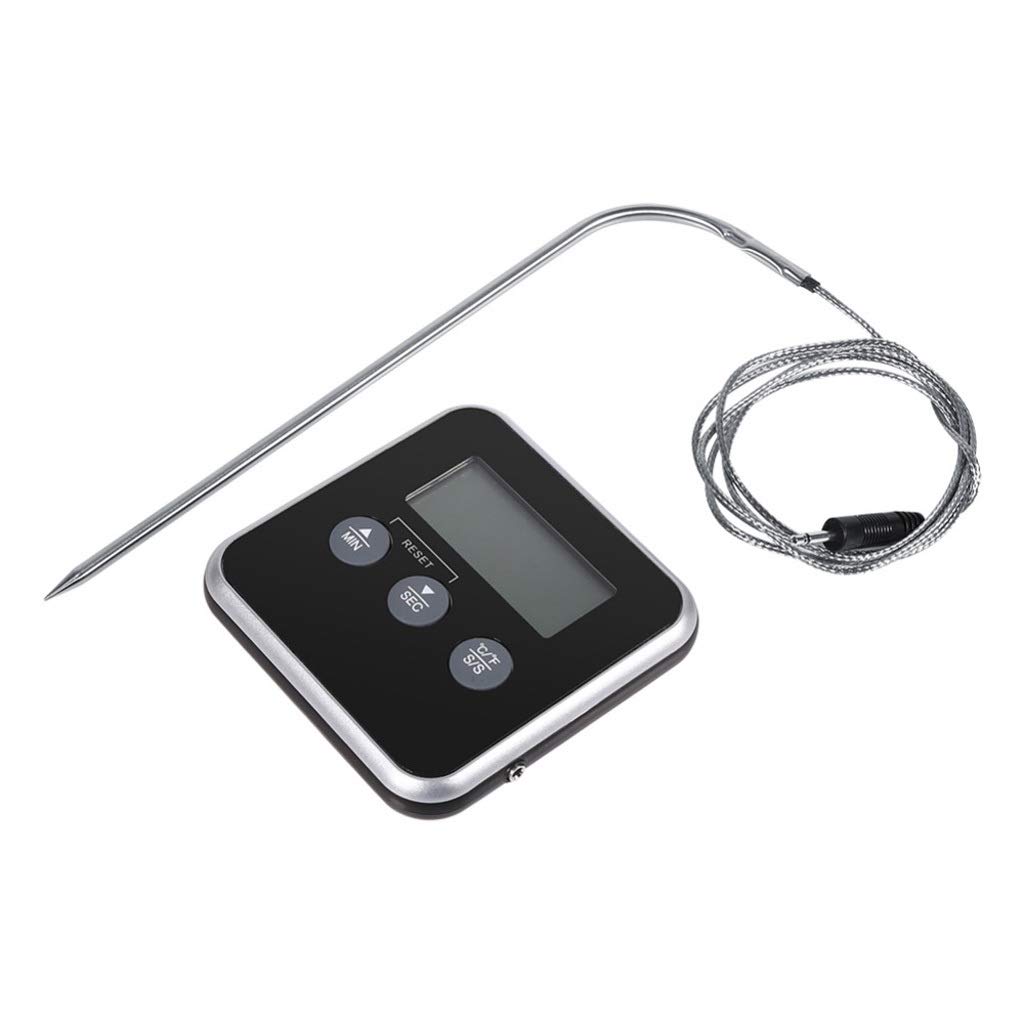 Digital Probe Cooking Thermometer Timer Kitchen Oven Grill Food Meat Temoerature Measuring Tool