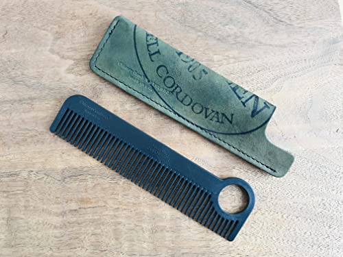 Peine Chicago Comb Model 1 Fibr Carbono con Funda Cuero miniatura 3