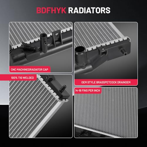 Image of BDFHYK CU2926 Aluminum Radiator for Honda Civic 2006-2011, for Acura CSX 2006-2011, 1.8L 2.0L, 16mm Core, Replaces 2926