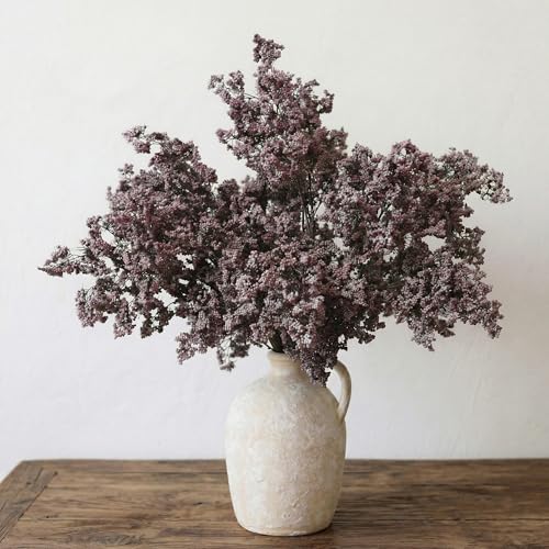 3 Pcs Artificial Berry Stem Spring Faux Flowers,35' Stems Fake Dried Berries, Faux Berry Picks for Vase,Wabi-Sabi Floral Decor for Home, Wedding,Table Centerpiece,Fall,Boho Decor (Purple Brown)
