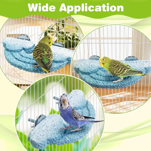 Image of PINVNBY 3PCS Bird Beak Grinding Stone Resin Bird Perch Stand Grinding Claw Clouds Birds Cage Perch Parrot Climbing Chewing Toys Parakeet Cage Accessories for Budgies Cockatiels Conures(Blue)