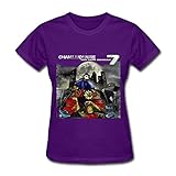  Nana-Custom Tees Damen T-Shirt Gr. Large, Schwarz - Violett