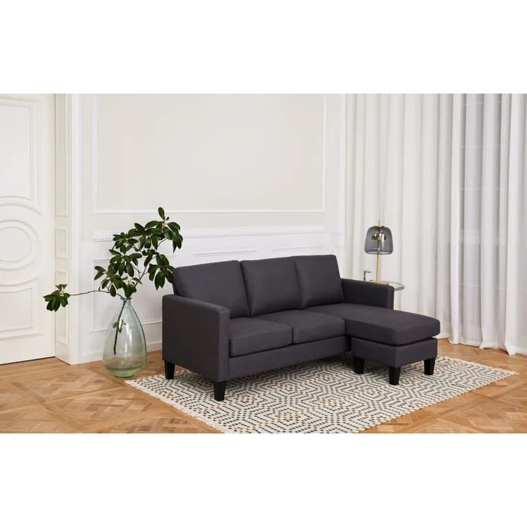 Keton 3 Seater Fabric L Shaped Convrtable Sectional Sofa Set for Living Room (Grey)-image-16