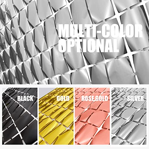 Image of PADELO Silver Shimmer Wall Backdrop, Square Backdrop Curtain,2Pcs 3.3x6.6 Feet Silver Streamer Backdrop for Party Decorations