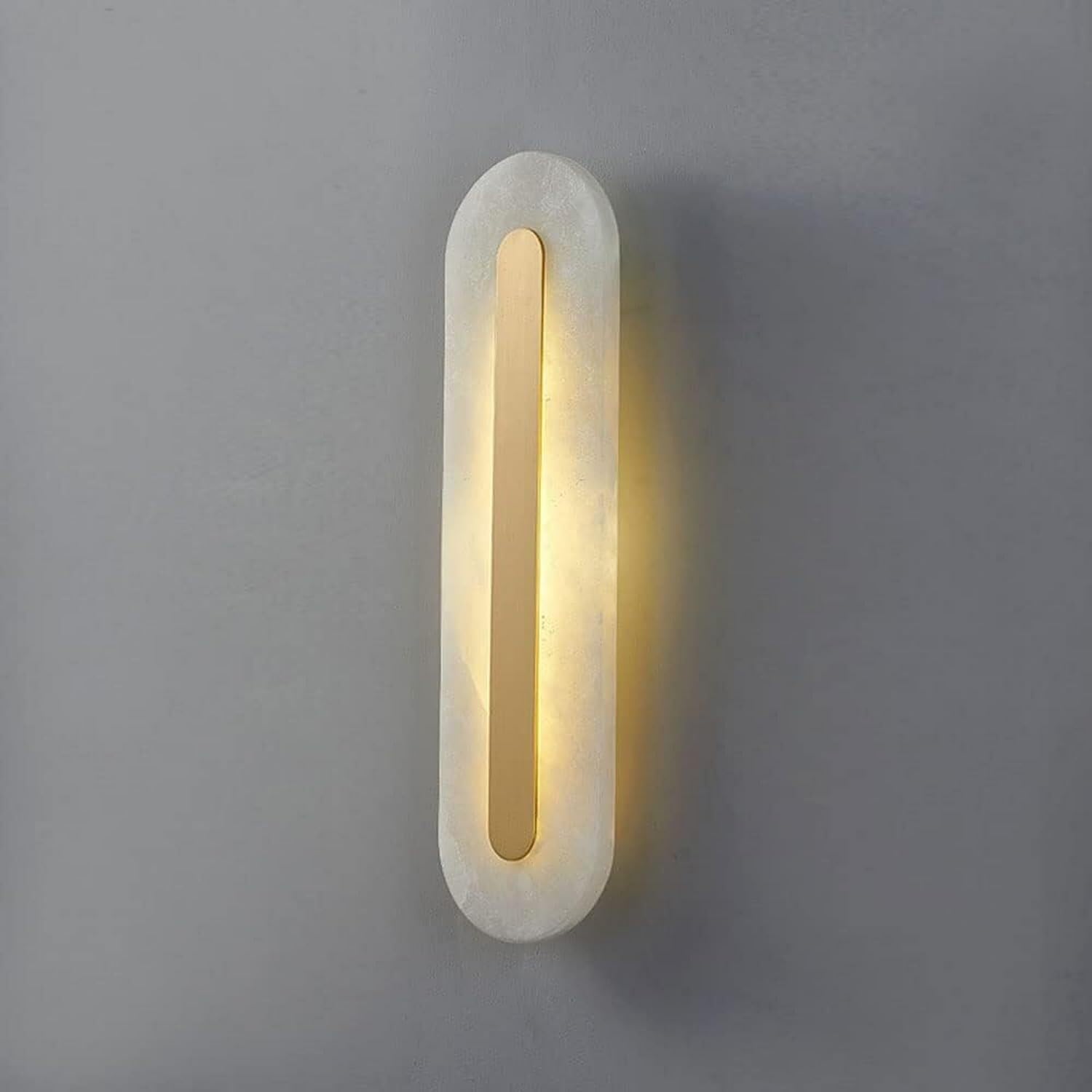 HYJAUSXB Modern Minimalist Linear Marble Wall Sconce with d Brass h, Dimmable Indoor Lighting for Bedroom, Living Room, Hallway - Lamp.