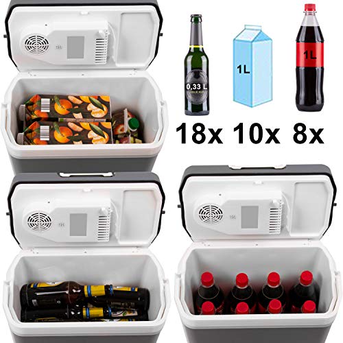 WONEA 24 Liter Thermoelektrische Kühlbox mit USB Anschluss für Powerbank, 12V 230V KÜHLEN und WÄRMEN, Leise Camping Kühlbox Auto LKW
