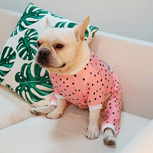 Image of CuteBone Small Dog Pajamas Shirt Stretchy Summer Puppy Pjs Soft Cat Onesies Pet Clothes for Daily Wear DA13M