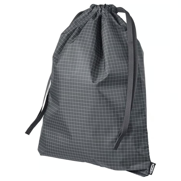 RENSARE Bag, Check Pattern, Black, 100% Recycled Polyester, 30x40 cm, 8 L, for Travel Organisation-image-49