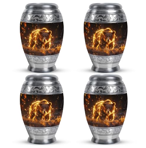 Image of Bear Urn - Cremation Keepsakes for Ashes - Cremation Urn Human Ashes - Cremains Containers - Cremation Urns for Human Ashes Adult Male - (3 inch Pack of 4)