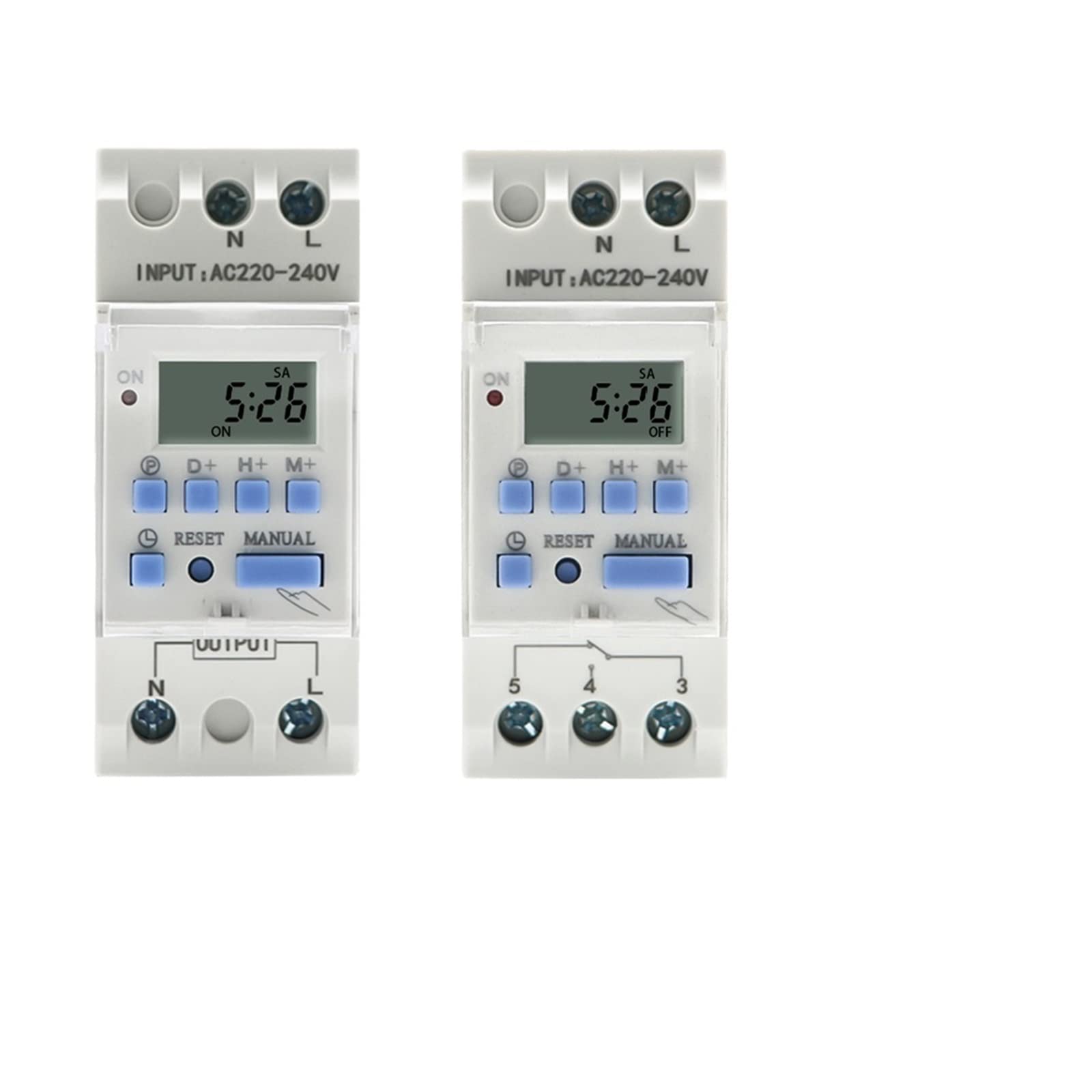 1 Unidad de Carril DIN Tipo THC15A, 2 Cables, semanal, 7 días, Interruptor de Tiempo Digital programable, relé, Control de Temporizador, CA 220V 230V 12V 24V 48V 16A(Size:1NO1NC 12V AC DC)
