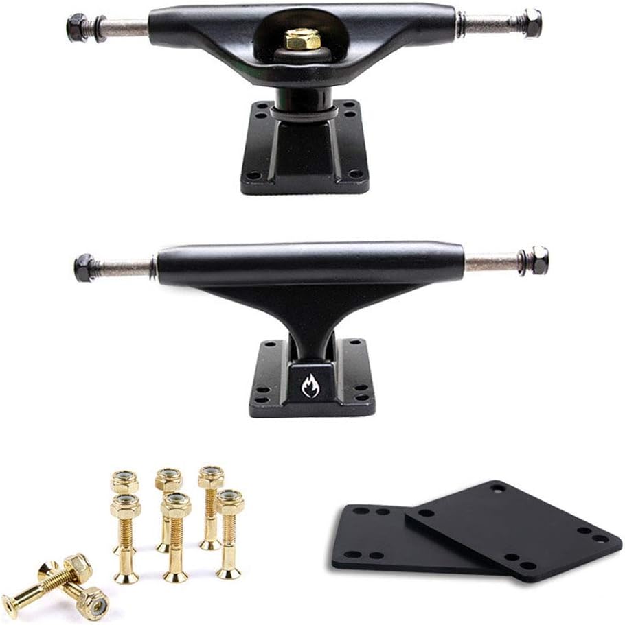 POFET 5 inch Skateboard Trucks Small Fish Board Aluminum Alloy Bracket Skateboard Bridge,Gasket Bridge Nail Set Unisex Adult Pro Skate Trucks - Image 3