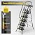 KINGRACK 5 Step Ladder with Tool Platform, Folding Step Stool with Handrails, Sturdy Steel Ladder with Wide Pedal, 800 LBS Portable Safety Ladder for Adults Painting Home Outdoor Garage