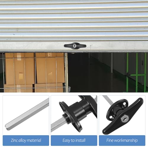 Cerradura manilla T para evitar robos y asegurar puertas de garaje aguantando el clima exterior 4