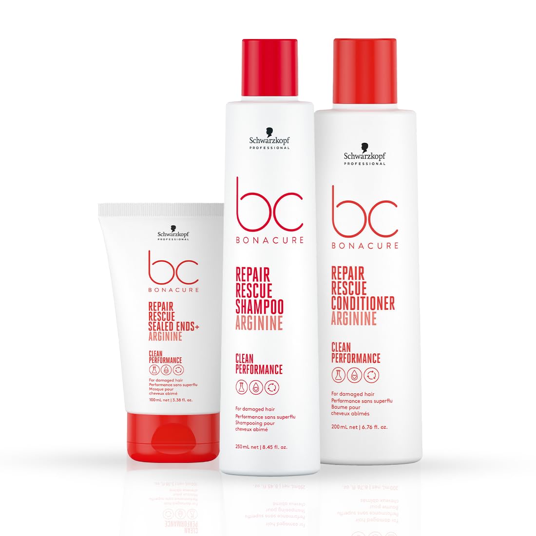 Schwarzkopf Professional Bonacure Combo For Damaged Hair - Repair Rescue Shampoo With Arginine (250 Ml) And Repair Rescue Conditioner (250 Ml) And Repair Rescue Sealed Ends With Arginine (100 Ml)-image-10