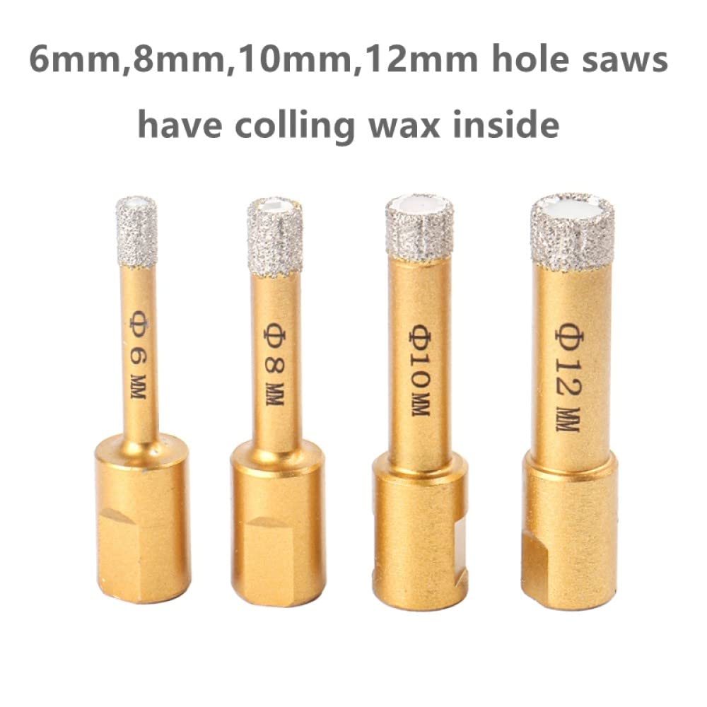 6-65mm 1個 M10 スレッド ドライ 真空 ろう付け ダイヤモンド 穴あけ コアビット セラミック タイル ホールソー 花崗