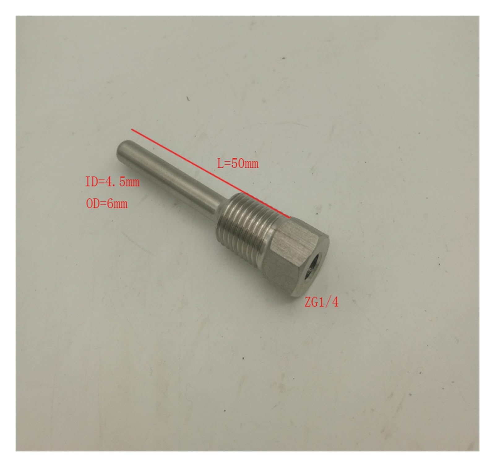 SSIMOO 1 Stück Schutzrohr Tauchhülse Tasche Edelstahl 304 ZG 1/4" for max. 4,5 mm Kindly (Color : L250mm)