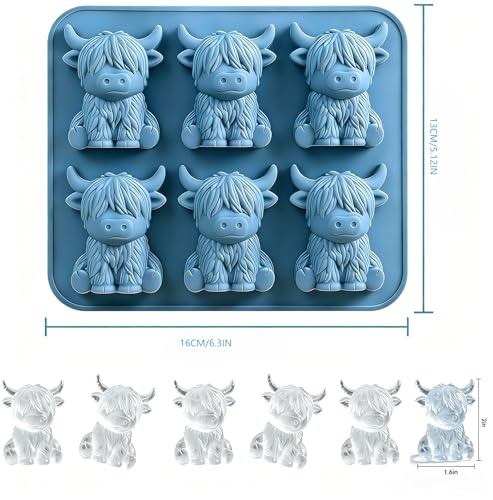 Molde de silicona para cubitos de hielo con forma de vaca miniatura 2